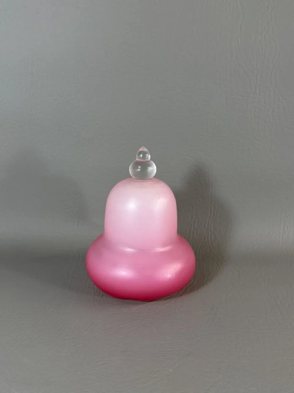 Rare Unpainted Fenton Burmese Glass Bell Satin Finish Pink Vintage Collectible